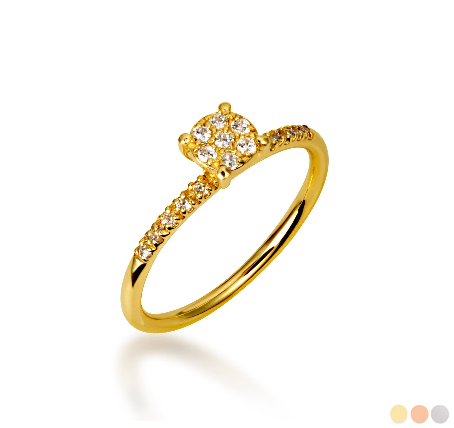 14K Gold Lab Grown Diamond Pavé Set Wedding Ring (Available in Yellow/Rose/White Gold)