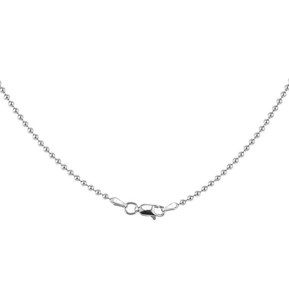 2.2mm Sterling Silver Beaded Ball Chain Necklace