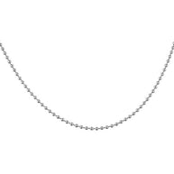 2.2mm Sterling Silver Beaded Ball Chain Necklace