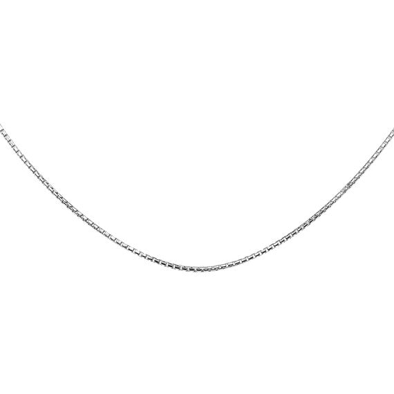 .925 Sterling Silver Men's Box Chain Link Necklace 1.2mm
