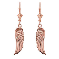 Angel Wings Leverback Earrings(Available in Yellow/Rose/White Gold)
