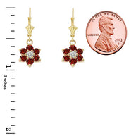 Dainty Milgrain Flower Personalized Birthstone Earring In 10K Gold
