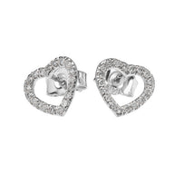 14K Gold Diamond Heart Stud Earrings (Available in Yellow/White Gold)