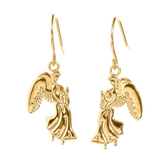 Gold Praying Angels Earrings (Available In Yellow/White Gold)