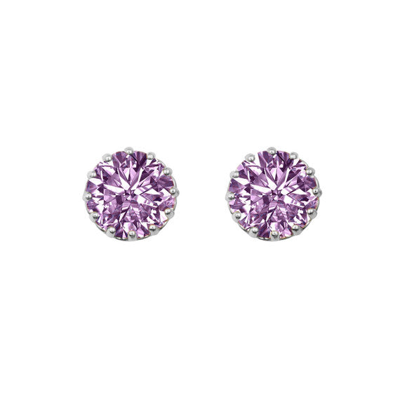1Solid Gold Gemstone Statement Stud Earrings(Available in Yellow/White Gold)