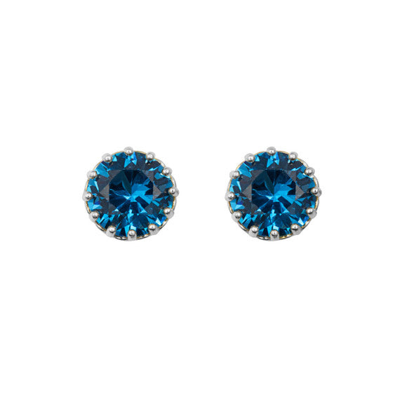 1Solid Gold Gemstone Statement Stud Earrings(Available in Yellow/White Gold)