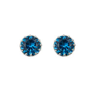 1Solid Gold Gemstone Statement Stud Earrings(Available in Yellow/White Gold)
