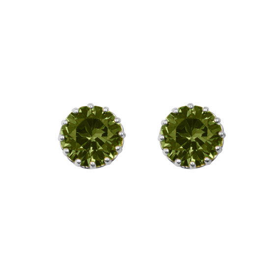 1Solid Gold Gemstone Statement Stud Earrings(Available in Yellow/White Gold)