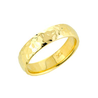 Solid Gold Hammered Wedding Band (Available in Yellow/Rose/White Gold)