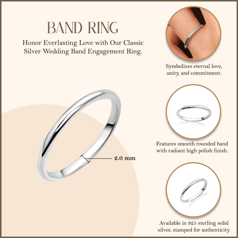 Silver Wedding Band Engagement Ring