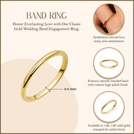 Gold Wedding Band Engagement Ring (Available in Yellow/Rose/White Gold)