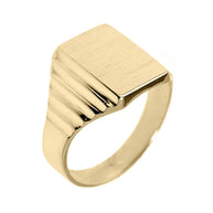 Gold Men's Engravable Square Signet Ring (Available in Yellow/White Gold)
