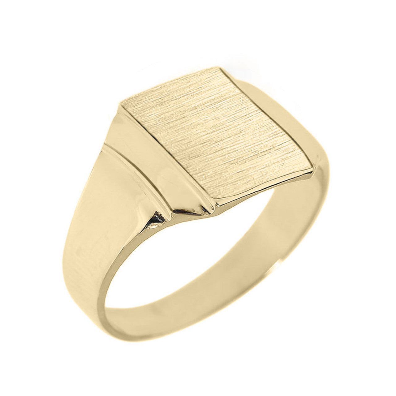 Gold Engravable Men's Signet Ring (Available in Yellow/Rose/White Gold)