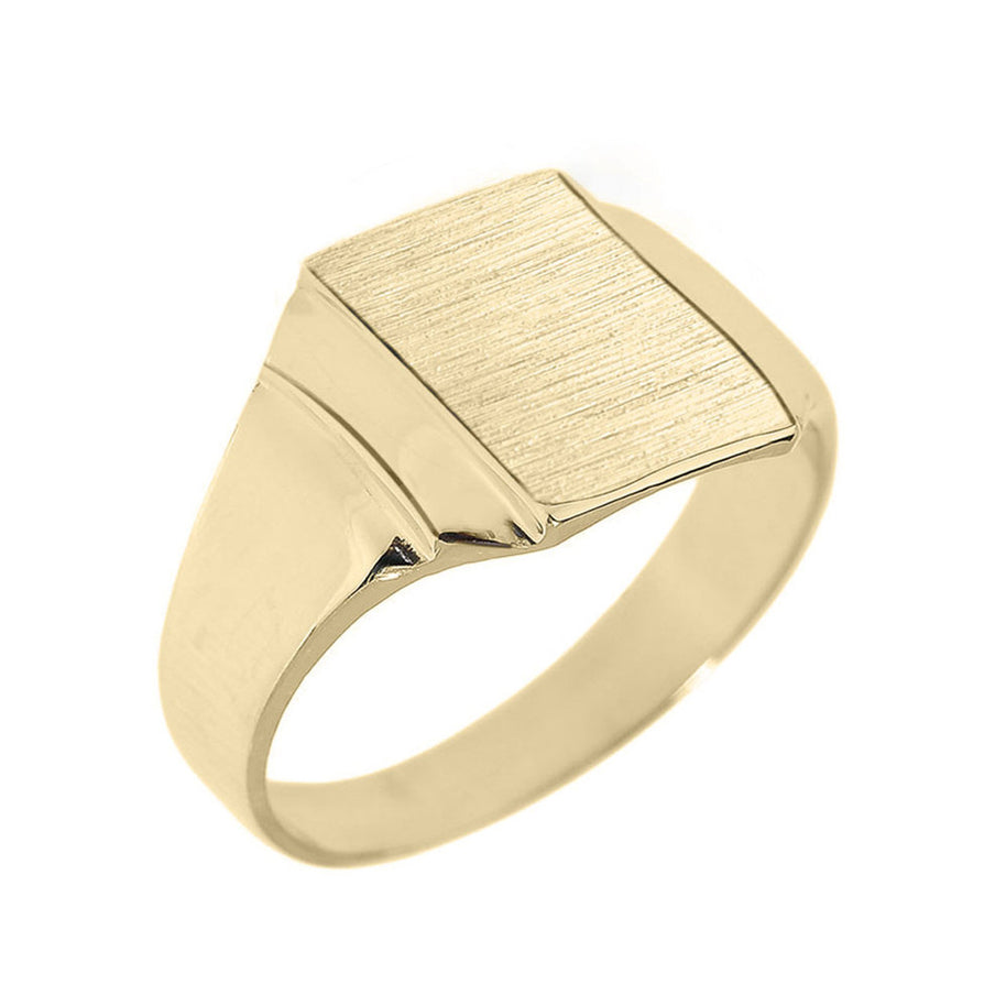 Gold Engravable Men's Signet Ring (Available in Yellow/Rose/White Gold)