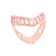 Solid Gold Diamond-Cut Open Work Thumb Ring (Available in Yellow/Rose/White Gold)
