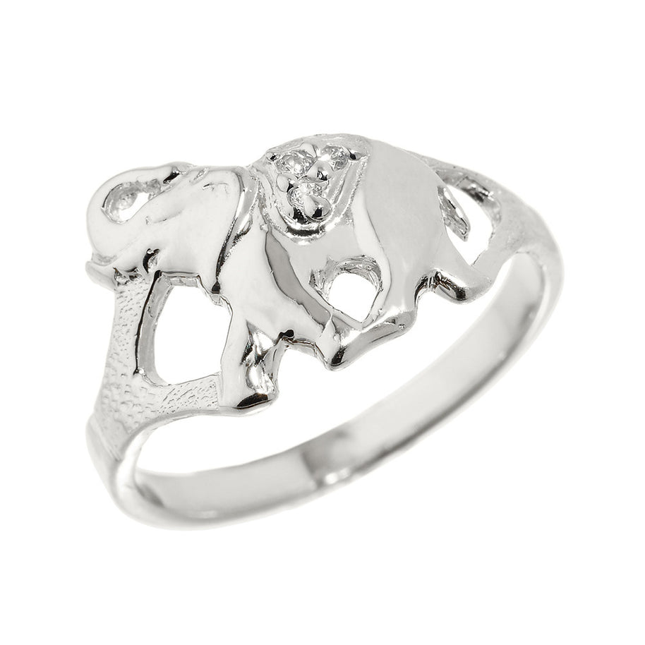 Gold Diamonds Studded Elephant Ring (Available in Yellow/Rose/White Gold)