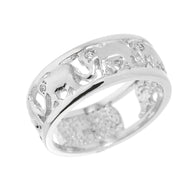 Solid Gold Openwork Diamond Elephant Ring (Available In Yellow/Rose/White Gold)