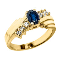 Dazzling Gold Diamond and Lab Created birthstone Proposal Ring(Available In Yellow/Rose/White Gold)