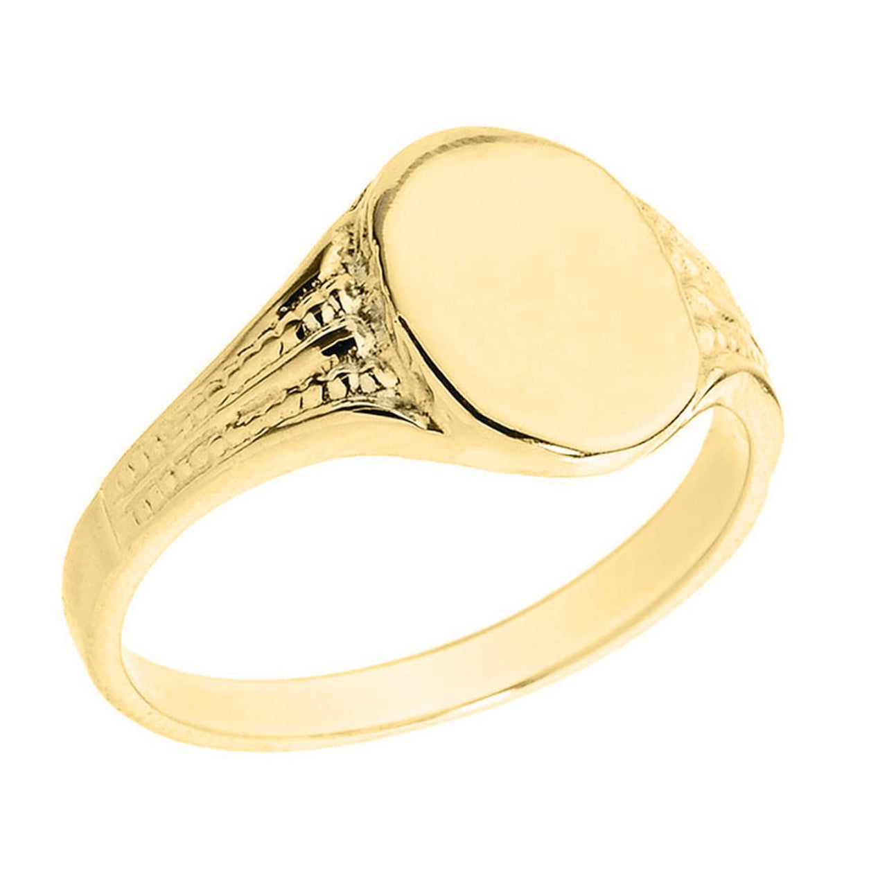 Engravable Oval Signet Ring in Silver