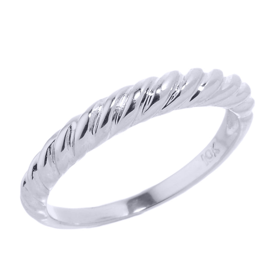 Gold Stackable Twisted Band Ring (Available in Yellow/Rose/White Gold)
