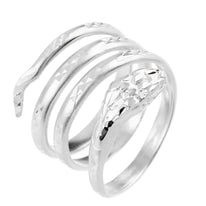 Solid Gold Diamond Cut Coiled Serpent Snake Ring (Available in Yellow/Rose/White Gold)
