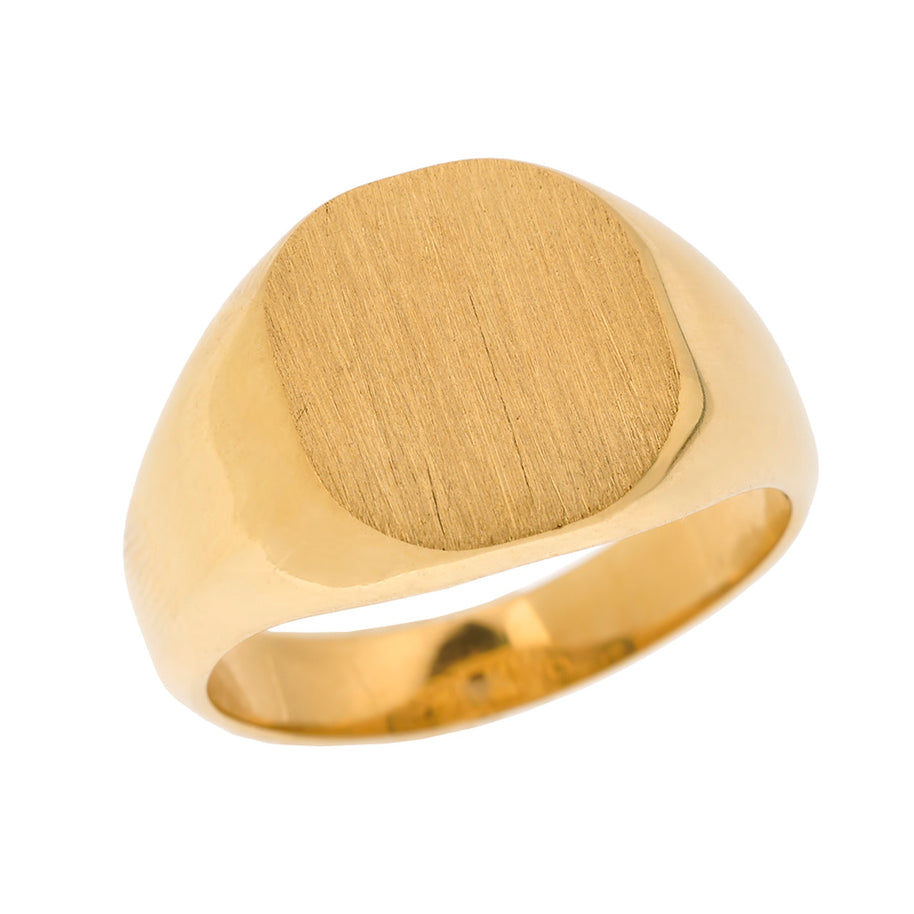 Solid Gold Engravable Men's Signet Ring(Available in Yellow/White Gold)