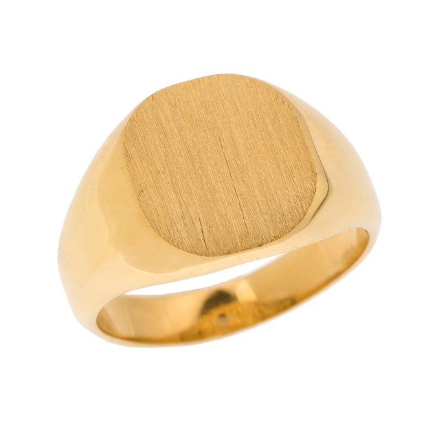 Solid Gold Engravable Men's Signet Ring(Available in Yellow/White Gold)