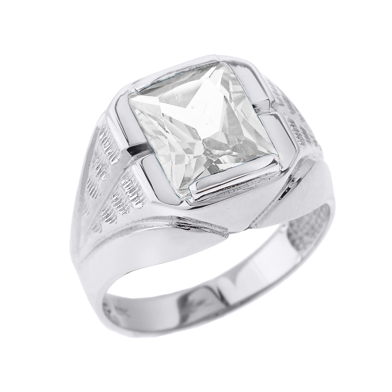 Sterling Silver Personalized Gemstone Men's Ring