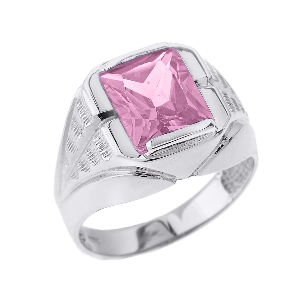 Sterling Silver Personalized Gemstone Men's Ring