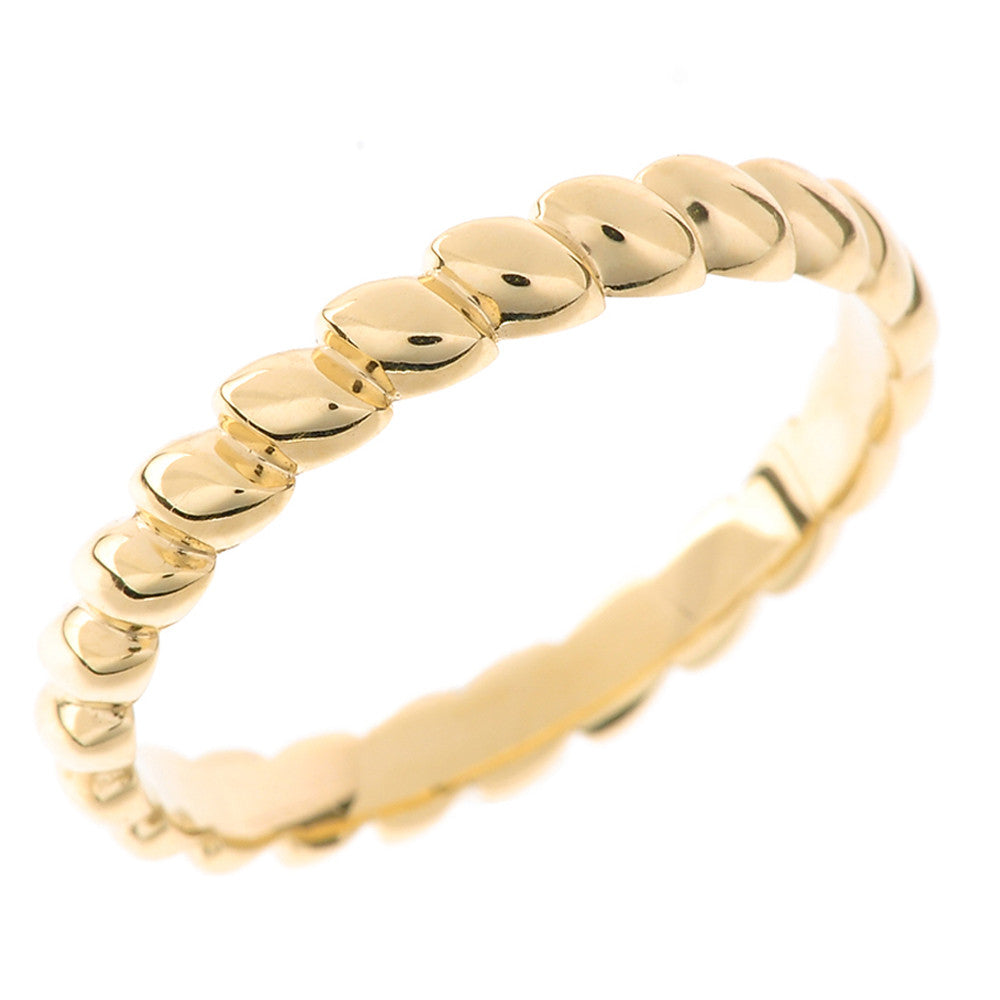 Solid Gold Rice Beaded Stackable Ring (Available in Yellow/Rose/White Gold)