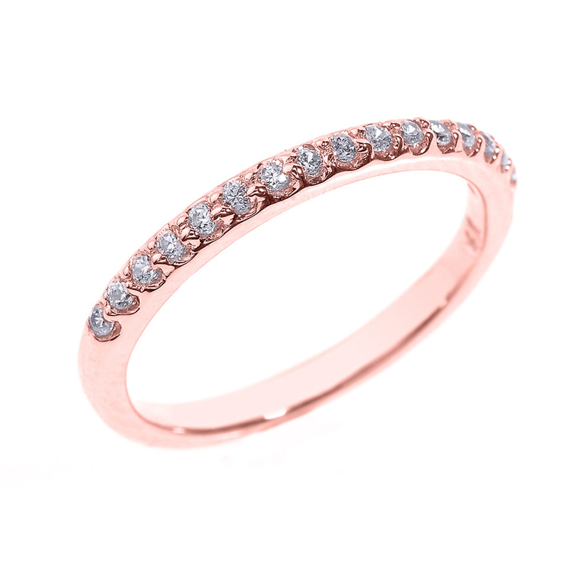 Gold Diamond Engagement Band Ring (Available in Yellow/Rose/White Gold)