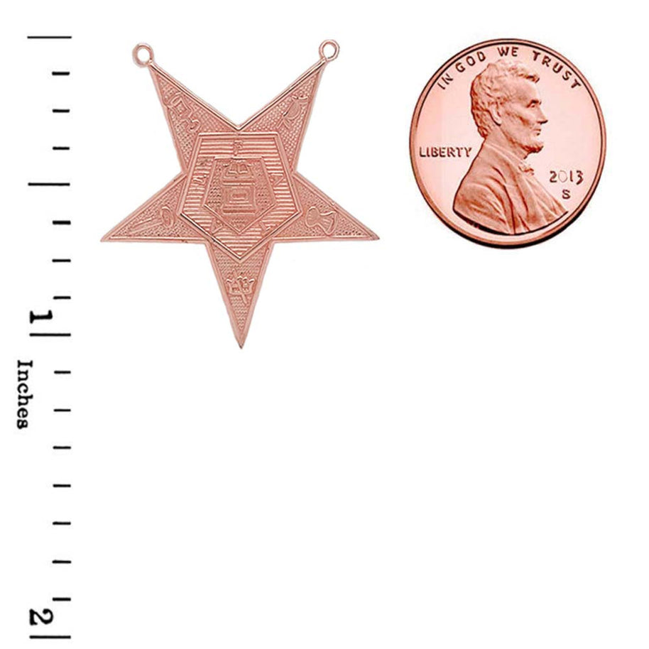 Order of the Eastern Star (OES) Masonic Necklace in Gold (Yellow/Rose/White)