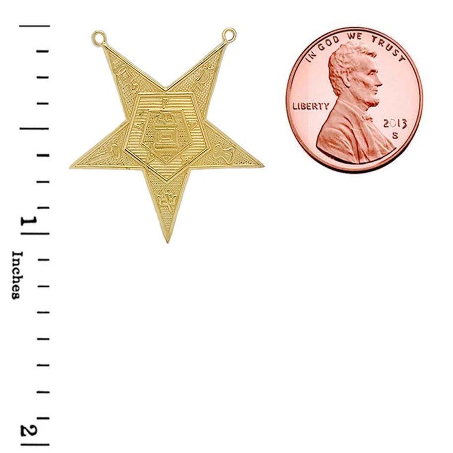 Order of the Eastern Star (OES) Masonic Necklace in Gold (Yellow/Rose/White)