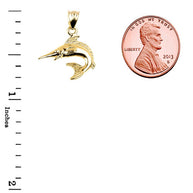 Gold Swordfish Charm Pendant(Available in Yellow/Rose/White)