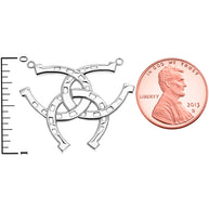 Sterling Silver Criss Cross Triple Horse Shoe Good luck Necklace