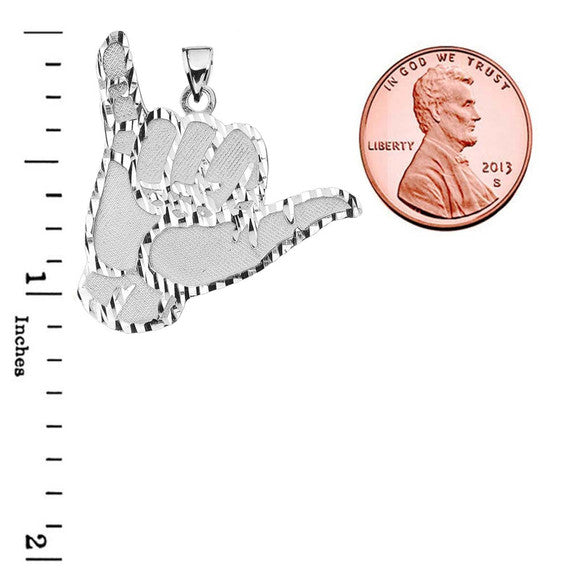 Sterling Silver Hang Loose Hand (1.13