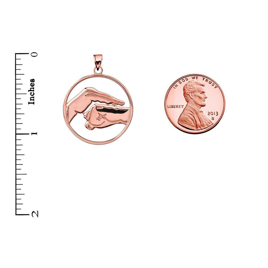 Gold Bao Quan Martial Arts Hand Symbol Pendant (Available in Yellow/Rose/White Gold)