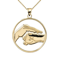 Gold Bao Quan Martial Arts Hand Symbol Pendant (Available in Yellow/Rose/White Gold)
