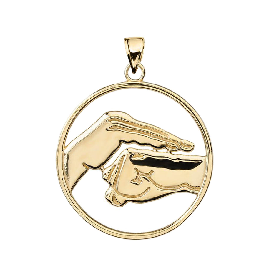 Gold Bao Quan Martial Arts Hand Symbol Pendant (Available in Yellow/Rose/White Gold)