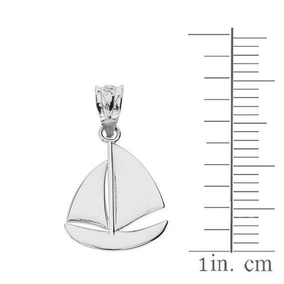 Sterling Silver Sail Boat Pendant Necklace