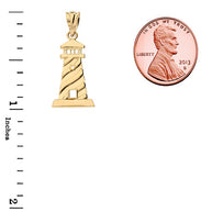 Gold Lighthouse Pendant Necklace (Available in Yellow/Rose/White Gold)