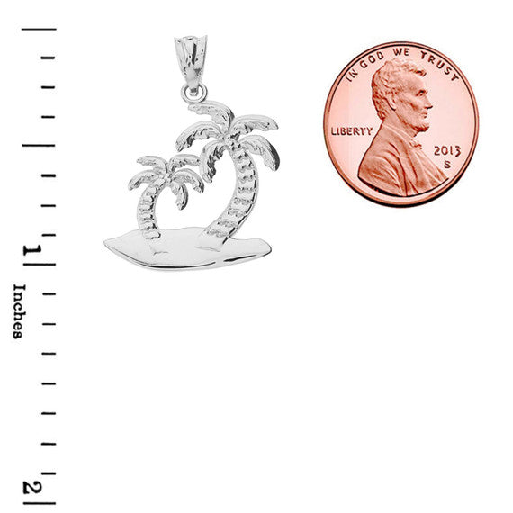 Sterling SIlver Palm Tree Pendant Necklace