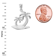 Sterling SIlver Palm Tree Pendant Necklace