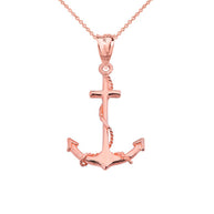 Gold Dainty Anchor Pendant Necklace (Available In Yellow/Rose/White Gold)