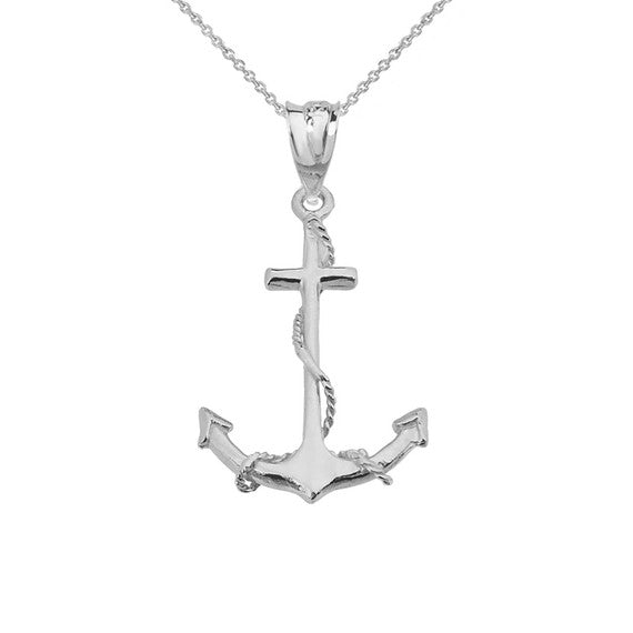 Gold Dainty Anchor Pendant Necklace (Available In Yellow/Rose/White Gold)