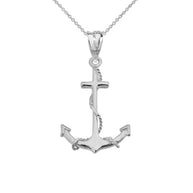 Gold Dainty Anchor Pendant Necklace (Available In Yellow/Rose/White Gold)