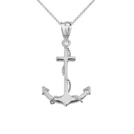 Dainty Anchor Pendant Necklace in Sterling Silver
