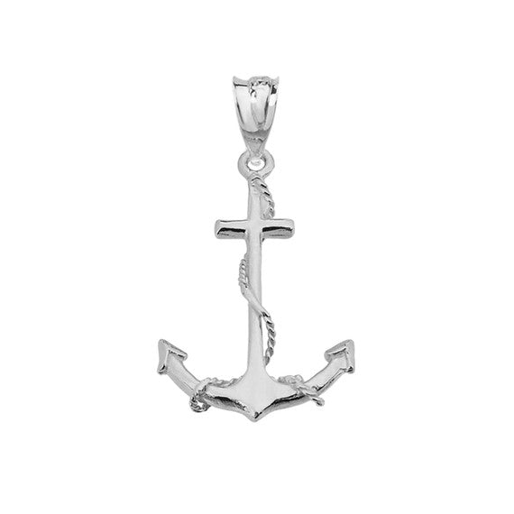 Dainty Anchor Pendant Necklace in Sterling Silver
