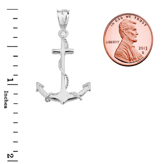 Dainty Anchor Pendant Necklace in Sterling Silver