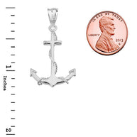 Dainty Anchor Pendant Necklace in Sterling Silver